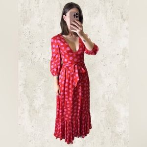 Borgo De Nor red and pink maxi dress
